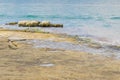 Limestone with fissures in Malta, Birgu or Vittoriosa coastline