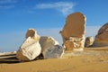 The limestone formation in White desert Sahara Egypt Royalty Free Stock Photo