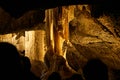 Limestone formations inside Macocha caves Royalty Free Stock Photo