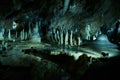 Limestone formations inside Macocha caves Royalty Free Stock Photo