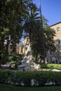 Limestone fountain in a courtyard in Rome