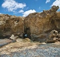 Limestone hole on cypriot coast