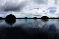 Limestone Islands in Palau`s Calm Lagoon Royalty Free Stock Photo