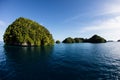 Limestone Islands in Palau`s Lagoon Royalty Free Stock Photo