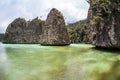 Limestone Islands and Shallow Lagoon Royalty Free Stock Photo