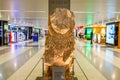 The limestone lion statue at the terminal of Beirut Airport, Lebanon, which was discover in Beirut and dates back to Roman period Royalty Free Stock Photo