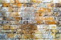 Limestone medieval wall of stone blocks texture background surface empty Royalty Free Stock Photo