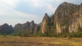 The limestone mountains are over 300 million years old. Royalty Free Stock Photo