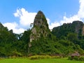 The limestone mountains are over 300 million years old. Royalty Free Stock Photo
