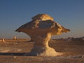 Limestone Mushroom, White Desert, Egypt. Royalty Free Stock Photo
