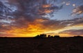 The limestone Nullarbor Plain, evening sunset Royalty Free Stock Photo