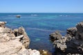 Limestone Outcropping and Indian Ocean: Cape Peron Royalty Free Stock Photo