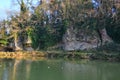 Limestone outcrops at Creswell Crags, UK