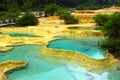 Limestone pools in Huanglong Royalty Free Stock Photo