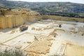 Limestone quarry industry at Gozo island Royalty Free Stock Photo