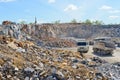 Limestone quarry and transportation Royalty Free Stock Photo