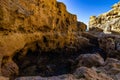 Limestone rock of Algar Seco, Carvoeiro, Algarve, Portugal Royalty Free Stock Photo