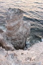 Limestone rock block on the Western coast of Crimea