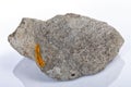 Limestone rock colonized in part by lichen Royalty Free Stock Photo