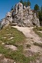 Limestone rock formation on Chuda Turnia in Tatry mountains