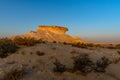 Limestone rock formation in the Qatar desert Royalty Free Stock Photo