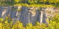 Limestone rock ledge of early Devonian age