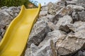 Limestone rockery with children slide