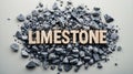 Limestone rocks arranged artistically with text on a neutral backdrop Royalty Free Stock Photo