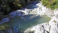 Limestone rocks and the upper course of the Mirna River in the village of Kotli - Buzet, Croatia / Vapnenacke stijene i gornji tok