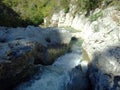 Limestone rocks and the upper course of the Mirna River in the village of Kotli - Buzet, Croatia / Vapnenacke stijene i gornji tok