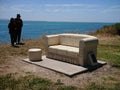 Limestone sofa sculpture entitled Reflection Seat by Jacinta Leitch, 2014 located at Limeburners Point