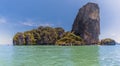 A limestone stack and islet in Phang Nga Bay in Thailand