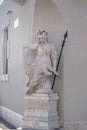 Limestone Statue of Pallas Athena on trinity square at Fisherman Square in Budapest, Hungary