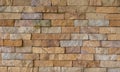 Full frame image of the old beige brick wall. For background, poster, loft style, texture, plenty place for text. Royalty Free Stock Photo