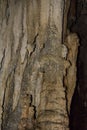 Limestone wall in a cave covered with dripstone ,Cheow Lan lake,Thailand