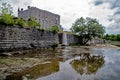 Limestone Walls On The Banks Of The Thames In St. Marys, Ontario