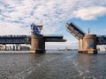 Limfjordsbroen, Limfjord bridge, connecting Aalborg and Norresundby, Nordjylland, Denmark