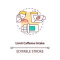 Limit caffeine intake concept icon Royalty Free Stock Photo