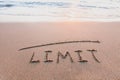 Limit concept, line on sand Royalty Free Stock Photo