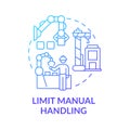 Limit manual handling blue gradient concept icon