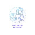 Limit plastic usage blue gradient concept icon Royalty Free Stock Photo