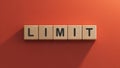 limit word written on wood block. limit text.