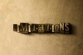 LIMITATIONS - close-up of grungy vintage typeset word on metal backdrop