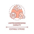 Limited borrowing capacity red concept icon
