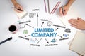Limited Company Concept. The meeting at the white office table Royalty Free Stock Photo