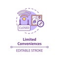Limited conveniences concept icon