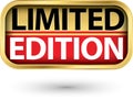 Limited edition golden label with red ribbon,vector illustration Royalty Free Stock Photo