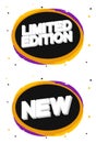 Limited Edition and New banners design template, brush grunge, promotion tags, vector illustration Royalty Free Stock Photo