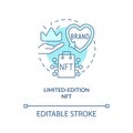 Limited edition NFT turquoise concept icon