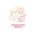 Limited-edition products red gradient concept icon